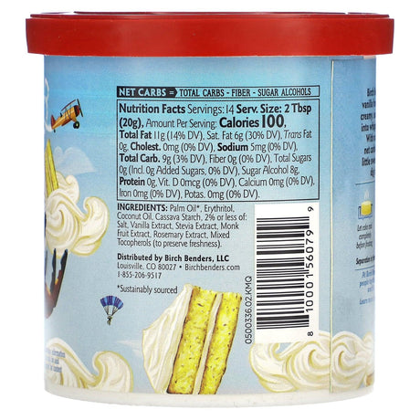 Birch Benders, Vanilla Frosting, Keto, 10 oz (283.5 g) - Supply Center USA