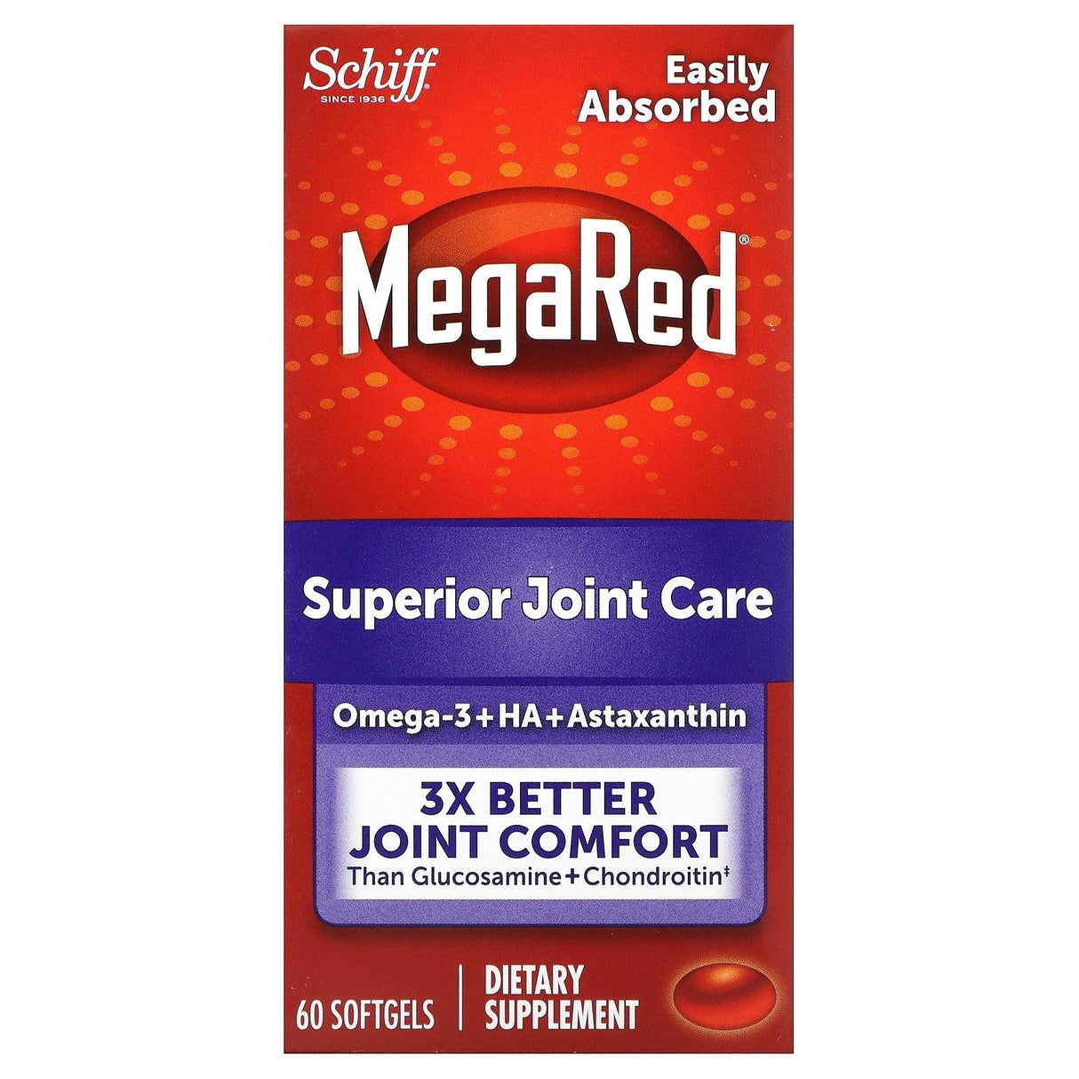 Schiff, MegaRed, Superior Joint Care, 60 Softgels - Supply Center USA