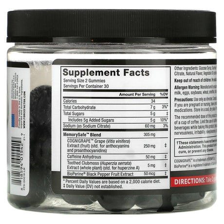 Force Factor, Forebrain Gummies, Memory Support, Mixed Berry, 60 Gummies - Supply Center USA