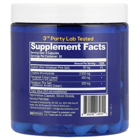 Natural Stacks, Creatine+, 120 Vegan Capsules - Supply Center USA