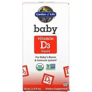 Garden of Life, Baby Vitamin D3 Liquid, 1.9 fl oz ( 56 ml) - Supply Center USA