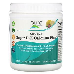 Pure Essence, Ionic-Fizz, Super D-K Calcium Plus, Raspberry Lemonade, 14.82 oz (420 g) - Supply Center USA