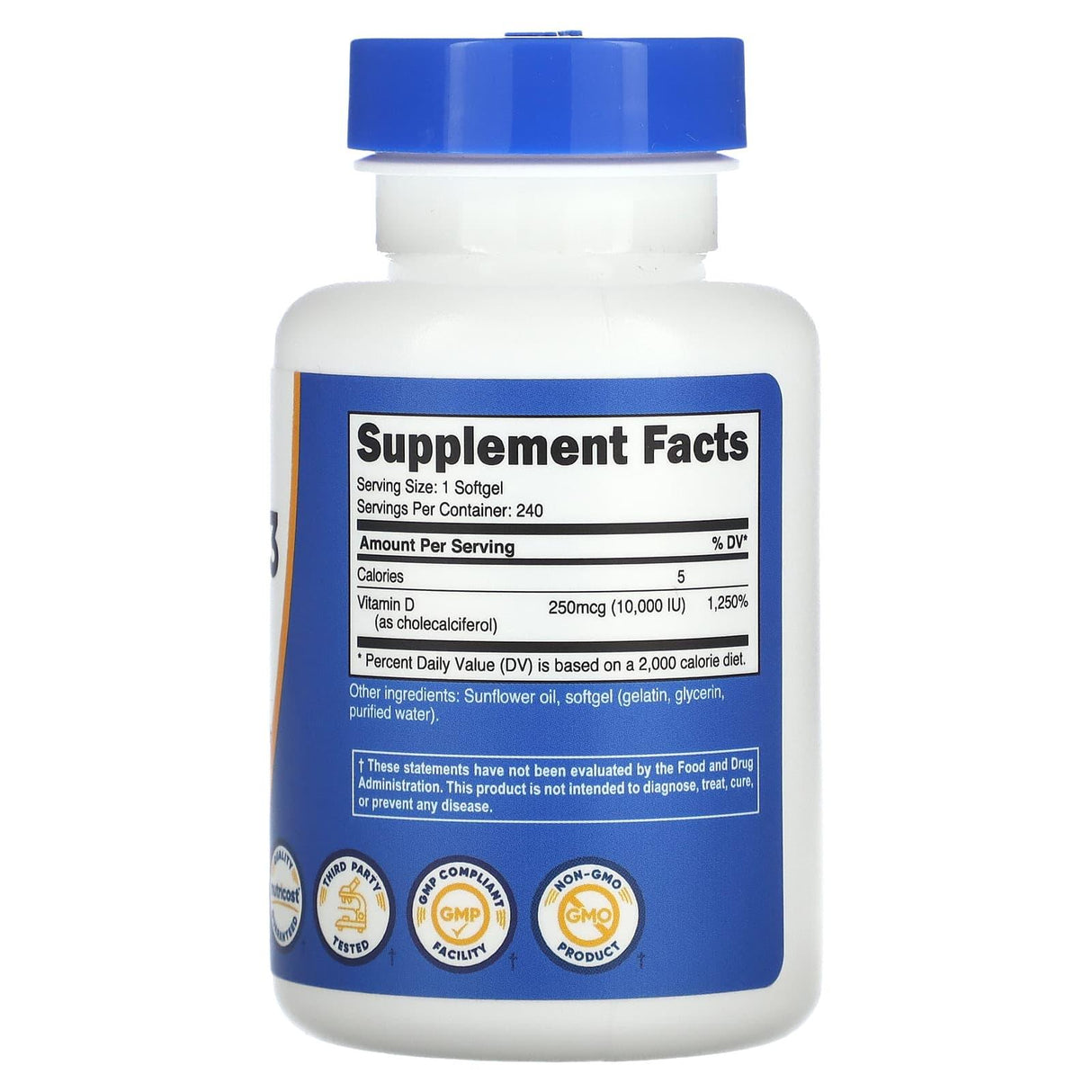 Nutricost, Vitamin D3, 10,000 IU, 240 Softgels - Supply Center USA