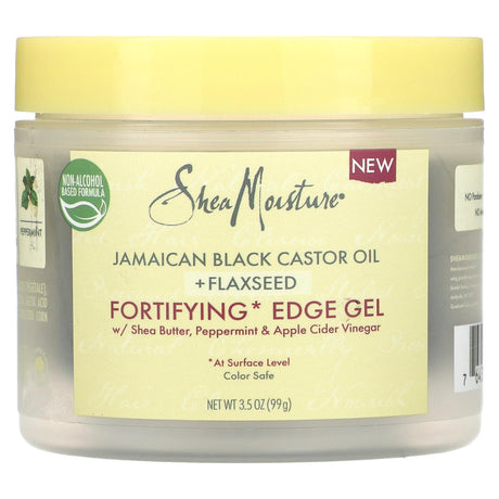 SheaMoisture, Jamaican Black Castor Oil + Flaxseed, Fortifying Edge Gel, 3.5 oz (99 g) - Supply Center USA