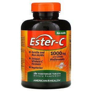 American Health, Ester-C with Citrus Bioflavonoids, 1,000 mg, 180 Vegetarian Tablets - Supply Center USA