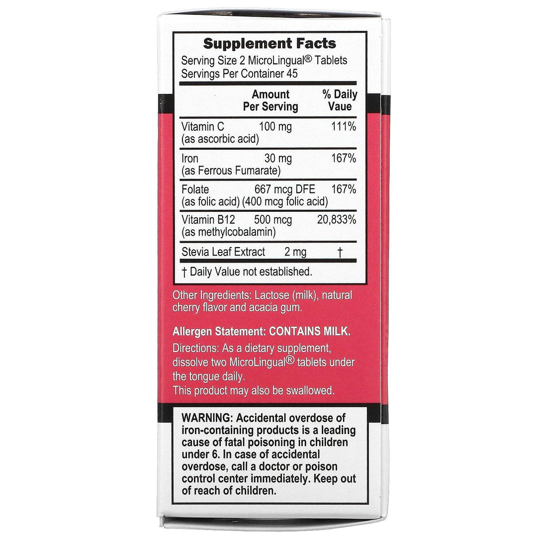 Superior Source, Just Women, Iron with Vitamin C, B12 & Folic Acid, 15 mg, 90 MicroLingual Instant Dissolve Tablets - HealthCentralUSA