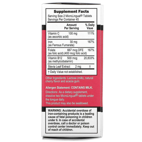 Superior Source, Just Women, Iron with Vitamin C, B12 & Folic Acid, 15 mg, 90 MicroLingual Instant Dissolve Tablets - Supply Center USA