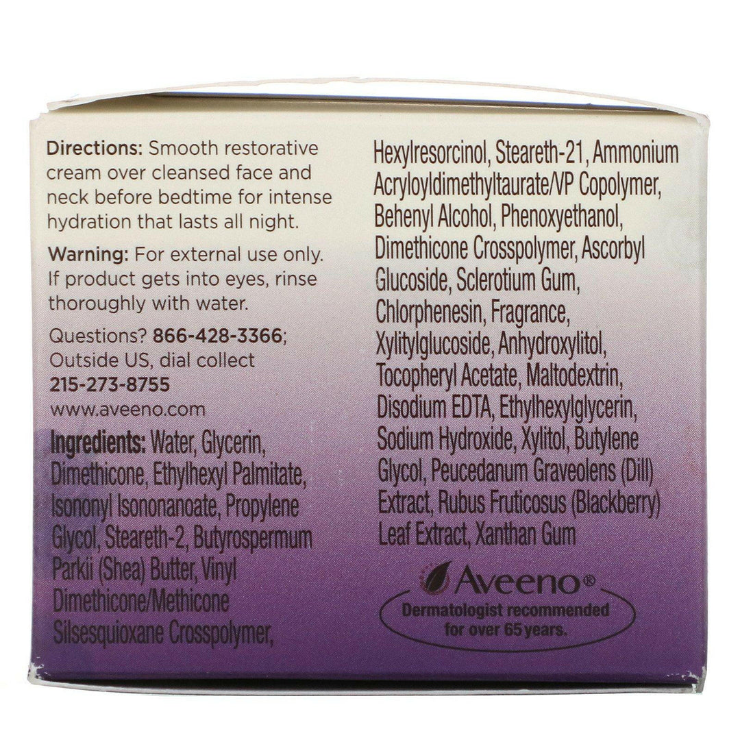 Aveeno, Absolutely Ageless, Restorative Night Cream, 1.7 oz (48 g) - HealthCentralUSA