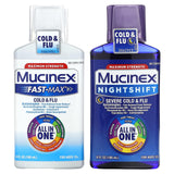 Mucinex, Day & Night Cold & Flu Pack, Maximum Strength, For Ages 12+, 2 Bottles, 6 fl oz (180 ml) Each - Supply Center USA