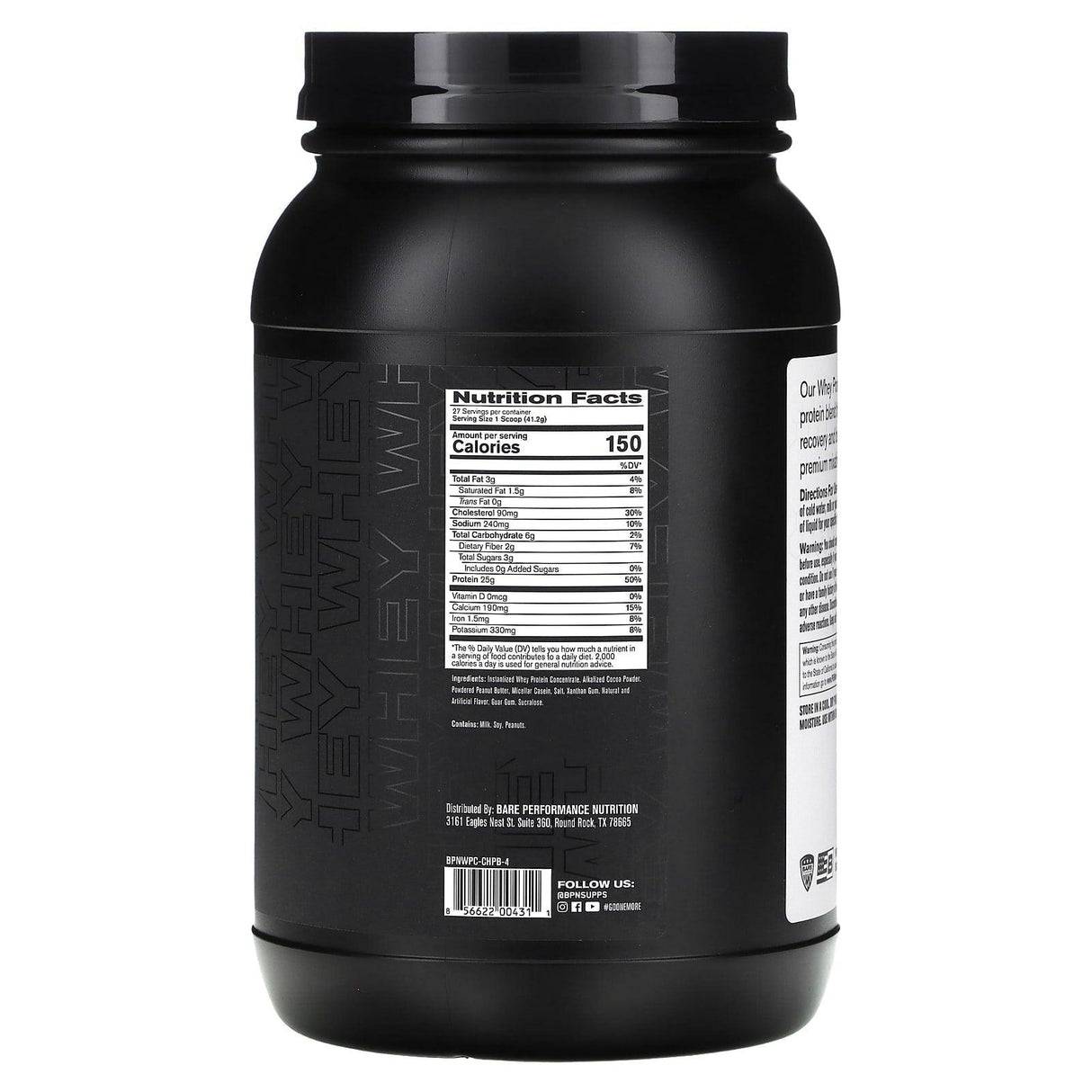 Bare Performance Nutrition, Whey Protein, Strawberry, 2 lbs (931 g) - Supply Center USA