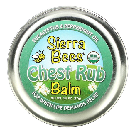 Sierra Bees, Chest Rub Balm, Eucalyptus & Peppermint, 0.6 oz (17 g) - Supply Center USA