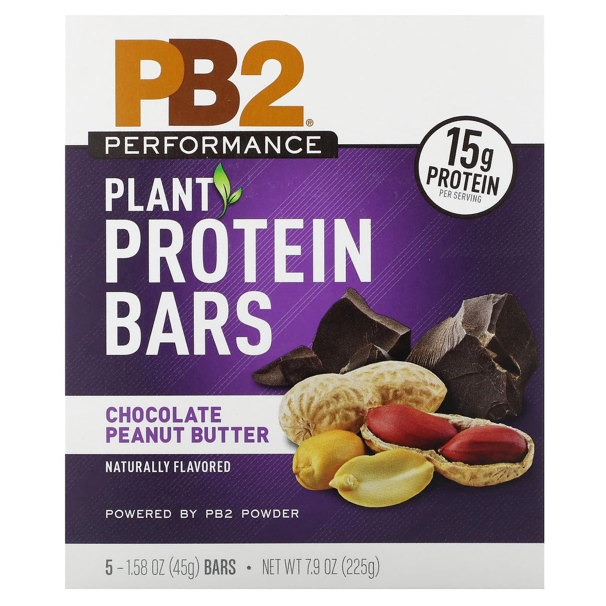 PB2 Foods, PB2 Performance, Plant Protein Bars, Chocolate Almond, 5 Bars, 1.58 oz (45 g) Each - Supply Center USA