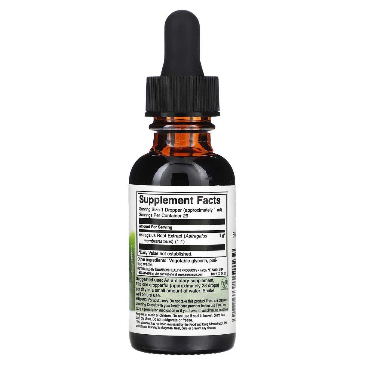 Swanson, Astragalus Root Liquid Extract, Alcohol & Sugar Free, 1 fl oz (29.6 ml) - Supply Center USA