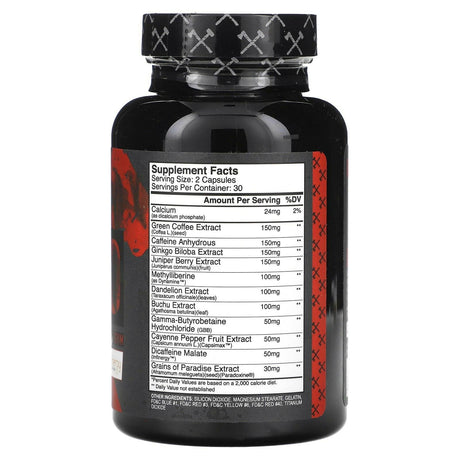 Axe & Sledge Supplements, Fyred, Extreme Fat Burner, 60 Capsules - Supply Center USA