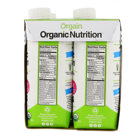 Orgain, Organic Nutrition, All In One Nutritional Shake, Creamy Chocolate Fudge, 4 Pack, 11 fl oz Each - Supply Center USA