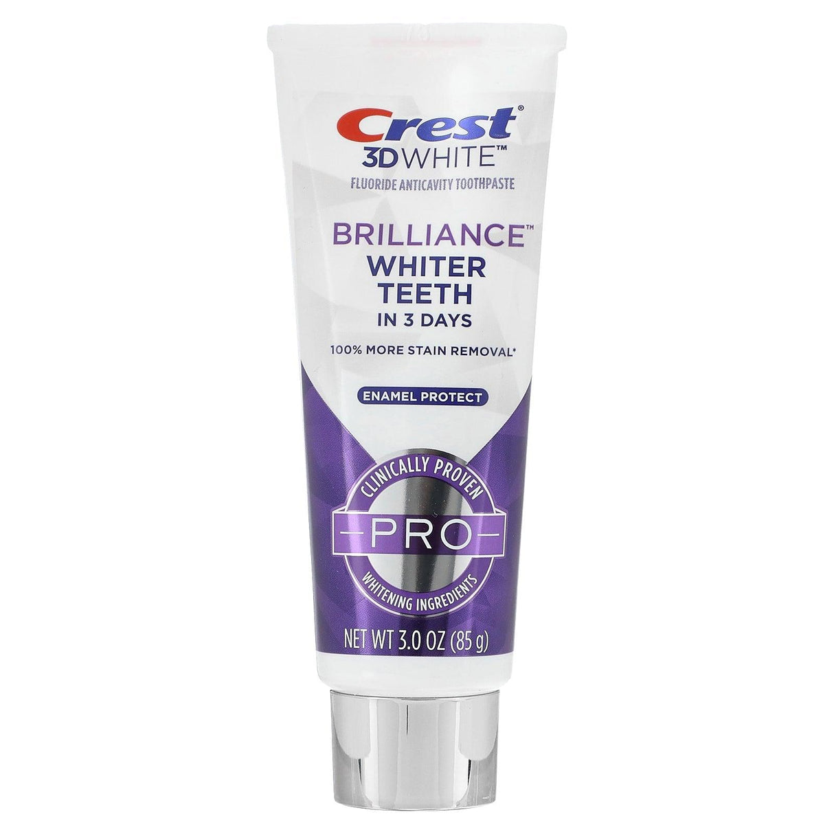 Crest, 3D White, Brilliance, Fluoride Anticavity Toothpaste, Enamel Protect, 3 oz (85 g) - Supply Center USA