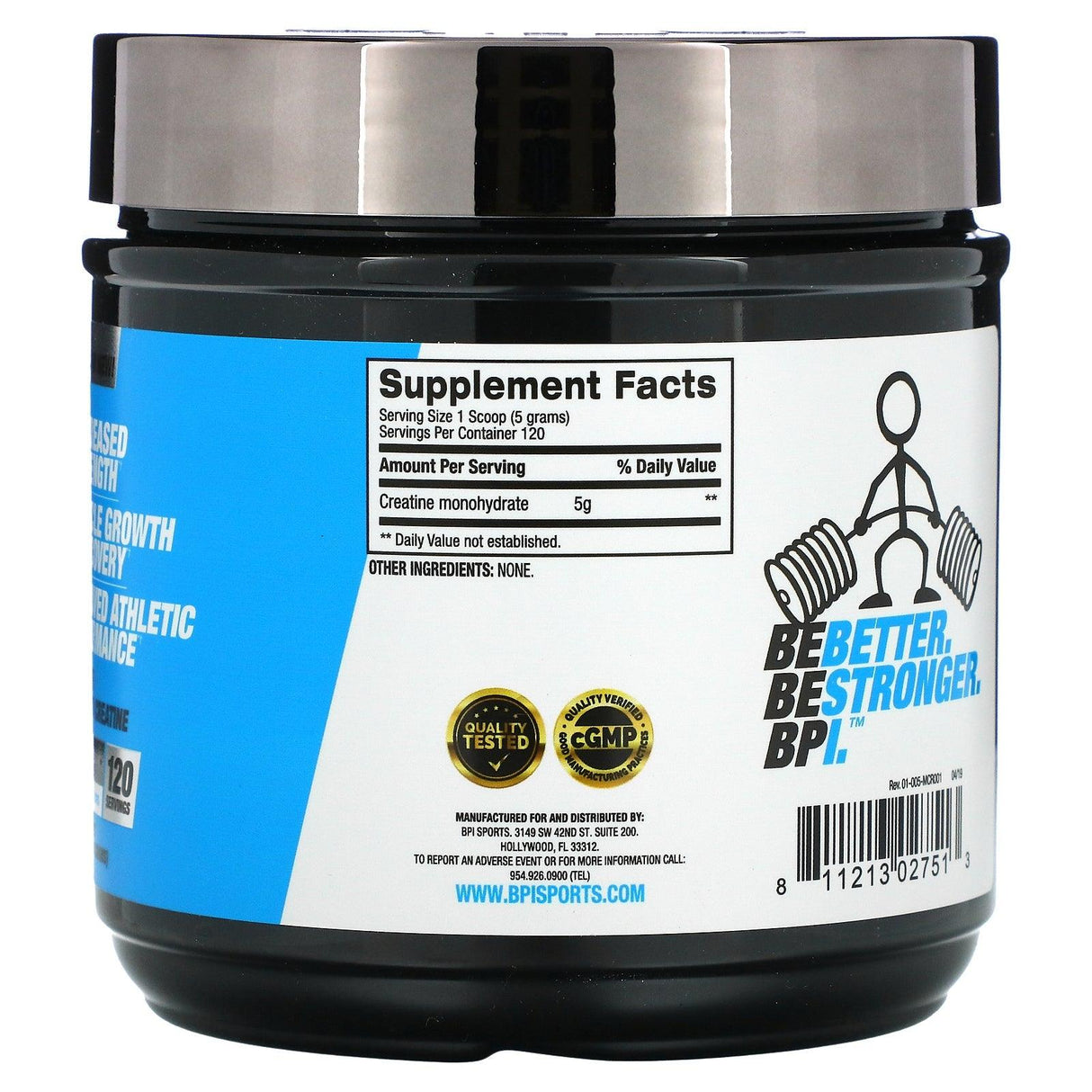 BPI Sports, Micronized Creatine, Unflavored, 1.32 lbs (600 g) - Supply Center USA