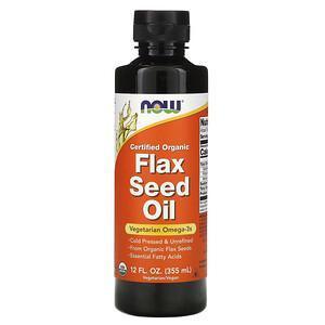 Now Foods, Certified Organic, Flax Seed Oil, 12 fl oz (355 ml) - Supply Center USA