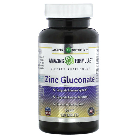 Amazing Nutrition, Zinc Gluconate, 50 mg, 120 Tablets - Supply Center USA