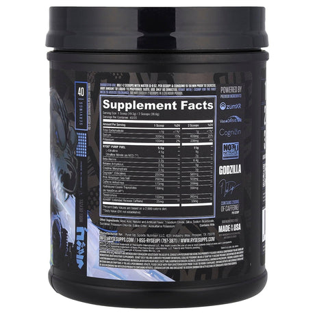 RYSE, Godzilla, Pre-Workout, Blue Raspberry, 1.7 lbs (772 g) - Supply Center USA