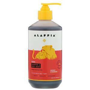 Alaffia, Kids Shampoo & Body Wash, Coconut Strawberry, 16 fl oz (476 ml) - Supply Center USA