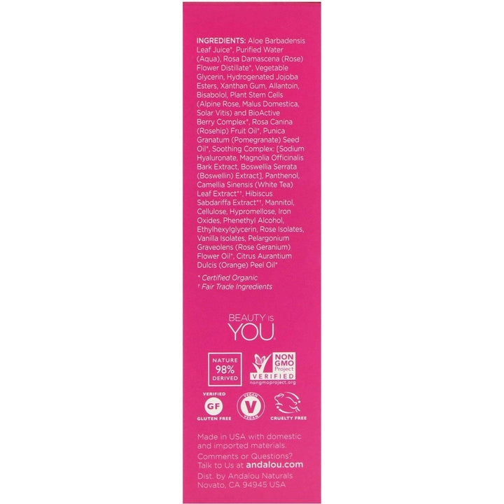 Andalou Naturals, Pearl Exfoliator, Sensitive, 1000 Roses, 2 fl oz (58 ml) - HealthCentralUSA