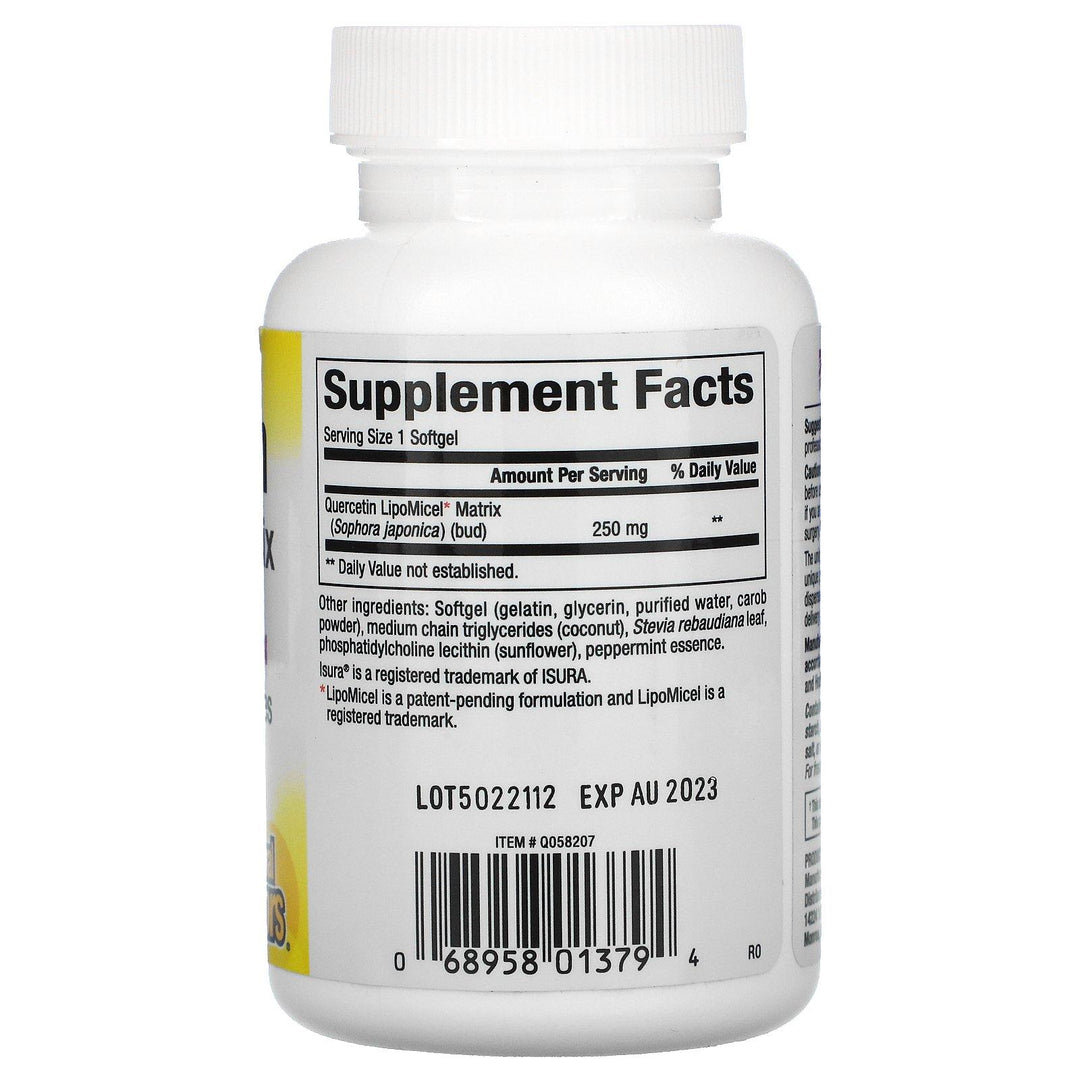 Natural Factors, Quercetin LipoMicel Matrix, 30 Liquid Softgels - HealthCentralUSA