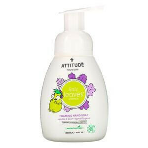 ATTITUDE, Little Leaves Science, Foaming Hand Soap, Vanilla & Pear, 10 fl oz (295 ml) - HealthCentralUSA