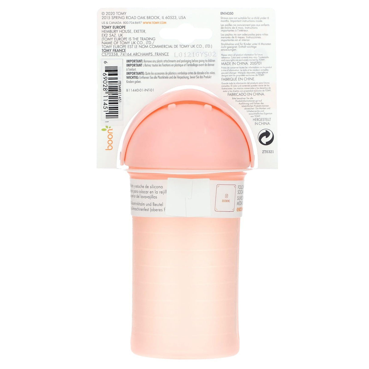 Boon, Swig Silicone Straw Cup, 6m+, Pink, 9 oz (270 ml) - Supply Center USA