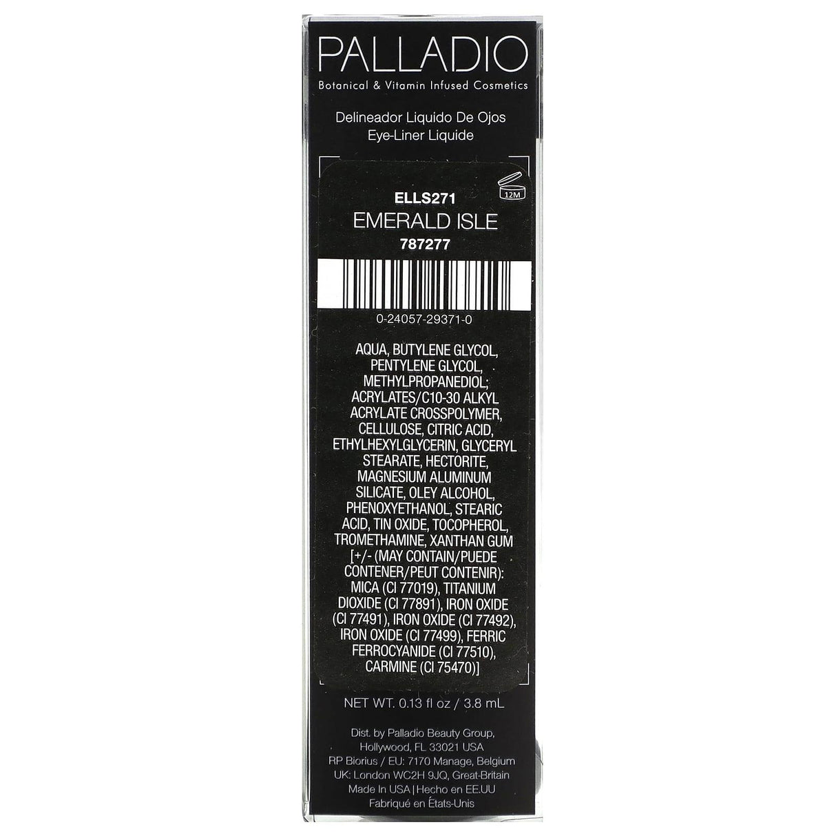 Palladio, Liquid Eyeliner, Emerald Isle ELLS271, 0.13 fl oz (3.8 ml) - Supply Center USA