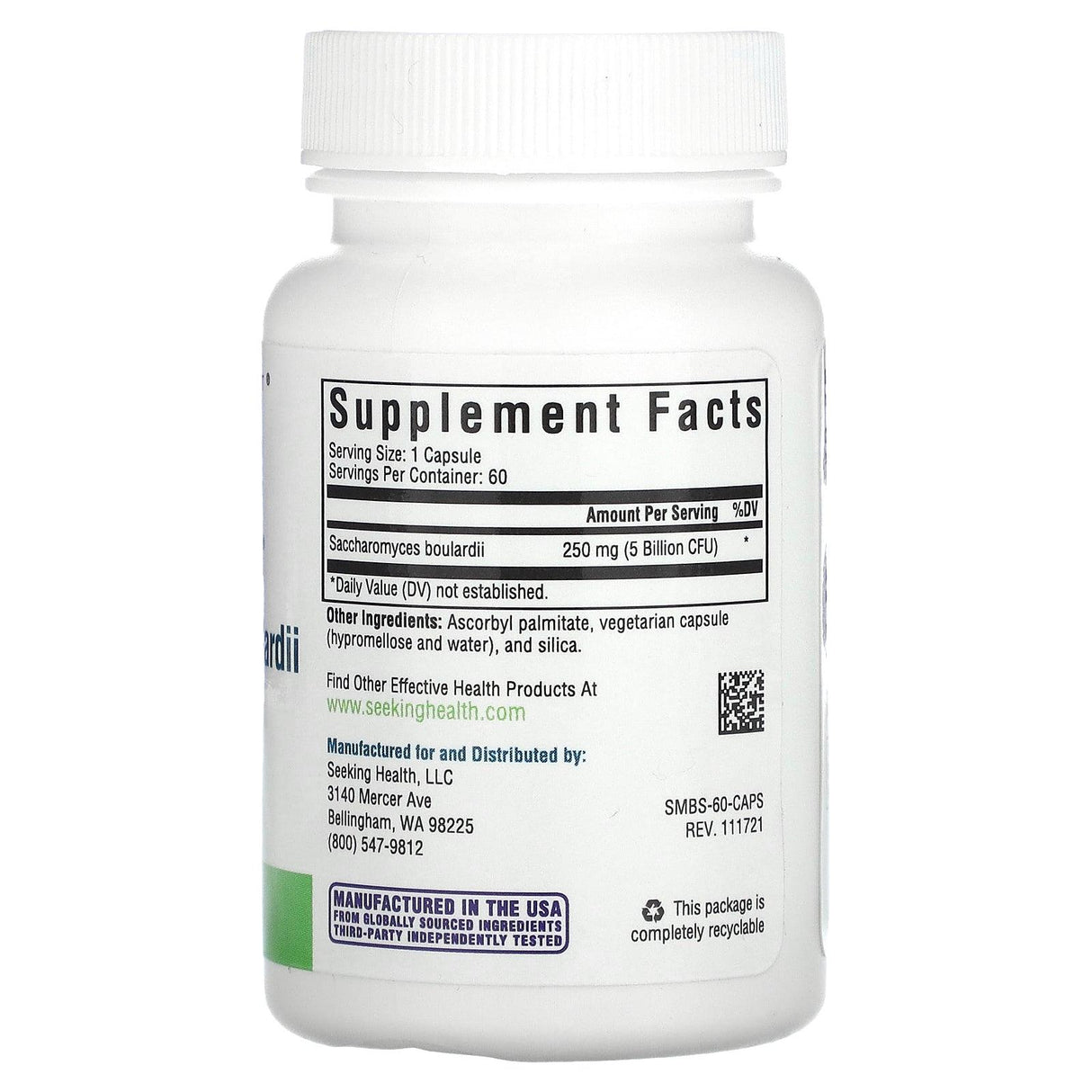 Seeking Health, Saccharomyces Boulardii, 5 Billion CFU, 60 Vegetarian Capsules - Supply Center USA