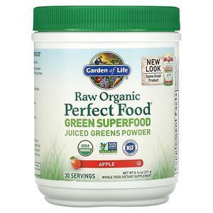 Garden of Life, Raw Organic Perfect Food, Green Superfood, Juiced Greens Powder, Apple, 8.14 oz (231 g) - Supply Center USA