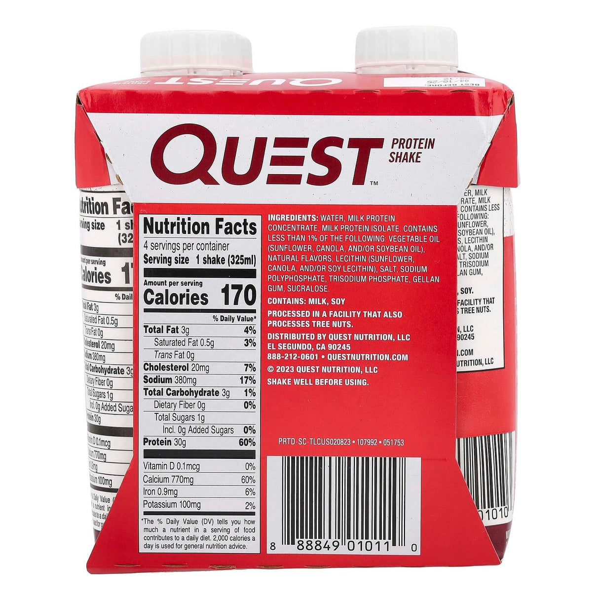 Quest Nutrition, Protein Shake, Salted Caramel, 4 Shakes, 11 fl oz (325 ml) Each - Supply Center USA