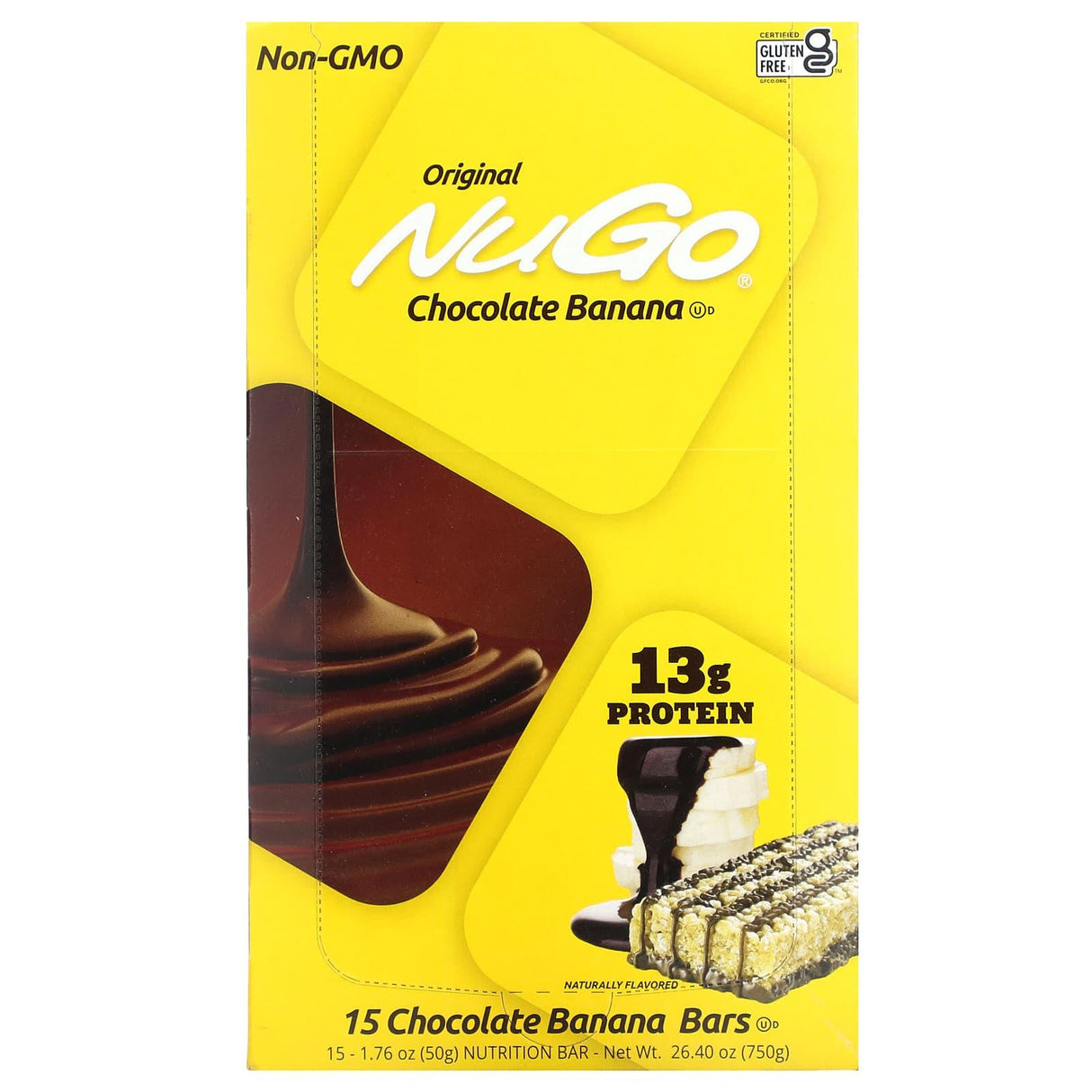 NuGo Nutrition, Chocolate Banana Bars, 15 Bars, 1.76 oz (50 g) Each - Supply Center USA