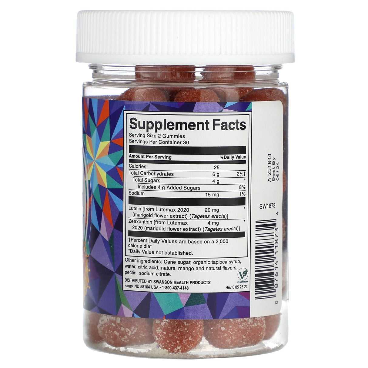 Swanson, Lutein & Zeaxanthin, Blue Light Protection, Mango, 60 Gummies - Supply Center USA