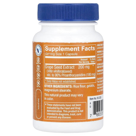 The Vitamin Shoppe, Grape Seed Extract, 200 mg, 60 Capsules - Supply Center USA