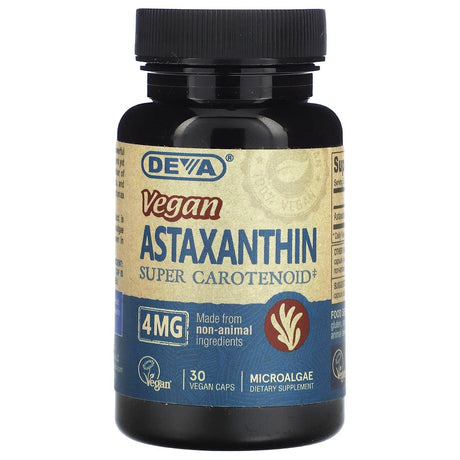 Deva, Vegan, Astaxanthin, 4 mg, 30 Vegan Caps - Supply Center USA