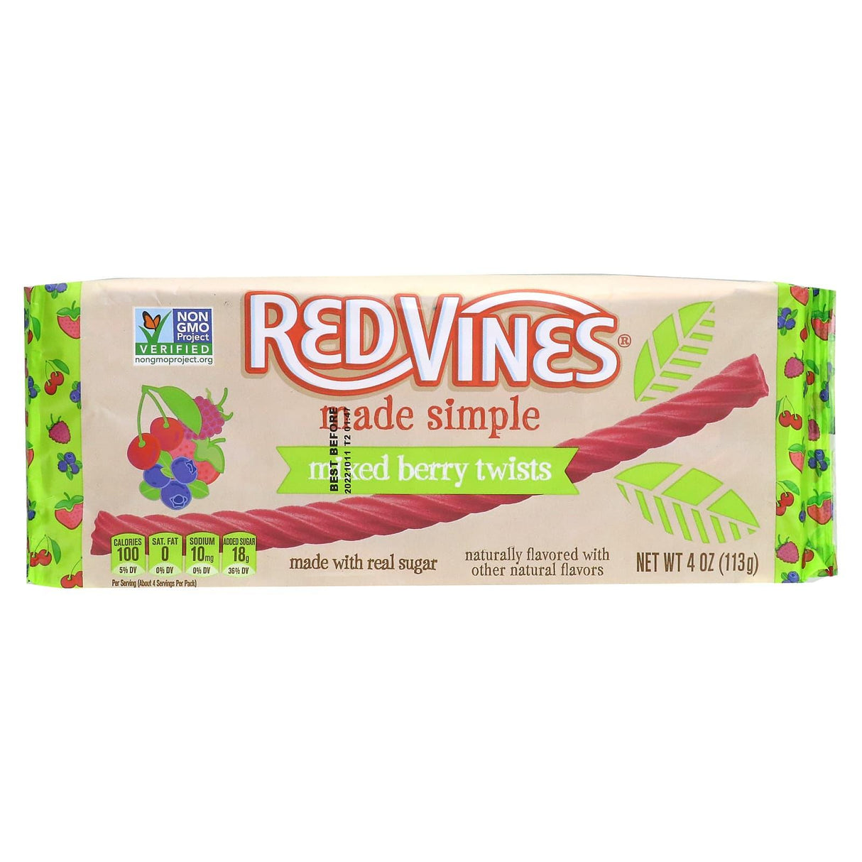 Red Vines, Licorice Tray, Made Simple, Mixed Berry Twist, 4 oz (113 g) - Supply Center USA