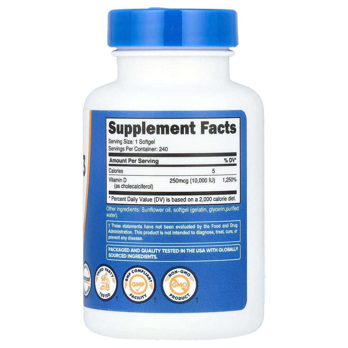 Nutricost, Vitamin D3, 10,000 IU, 240 Softgels - Supply Center USA