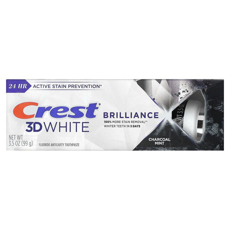 Crest, 3D White, Brilliance Fluoride AnticavityToothpaste, Charcoal Mint, 3.5 oz (99 g) - Supply Center USA