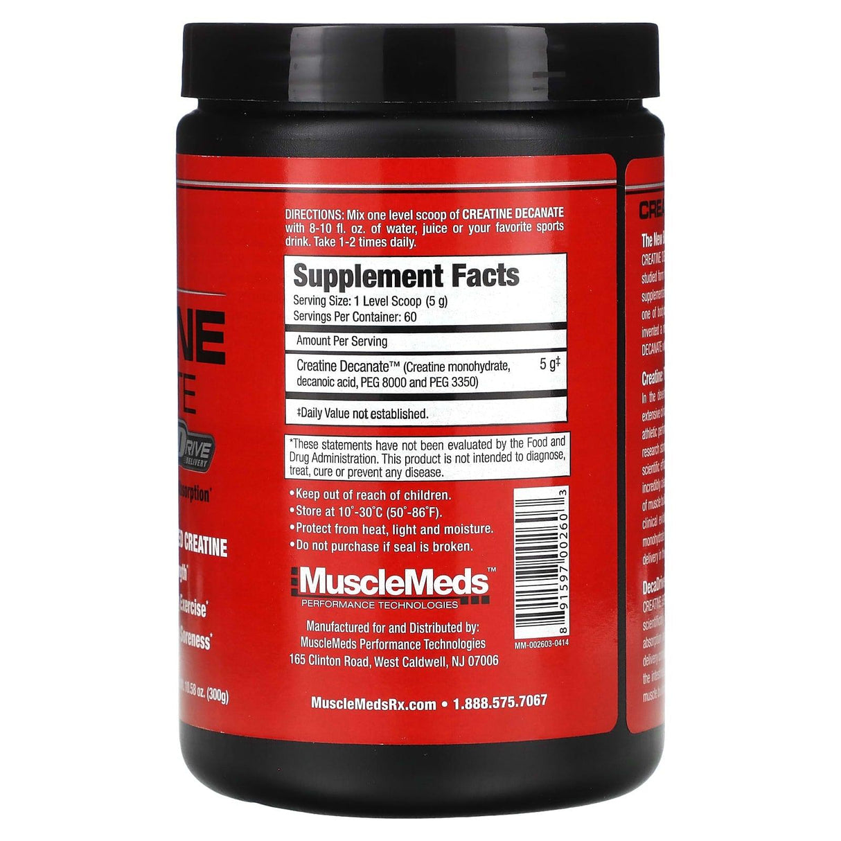 MuscleMeds, Creatine Decanate, Unflavored, 10.58 oz (300 g) - Supply Center USA