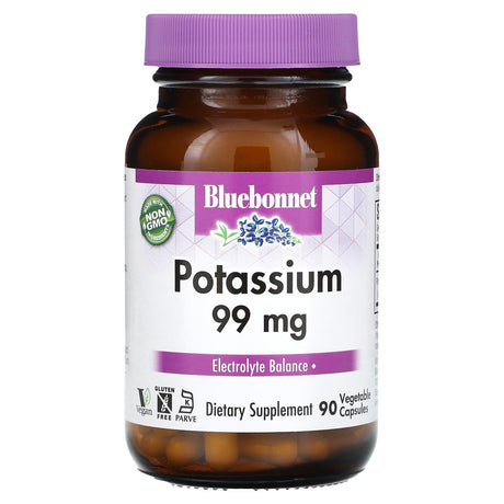 Bluebonnet Nutrition, Potassium, 99 mg, 90 Vegetable Capsules - Supply Center USA