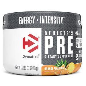 Dymatize Nutrition, Athlete's Pre, Pre-Workout, Orange Pineapple, 7.05 oz (200 g) - Supply Center USA