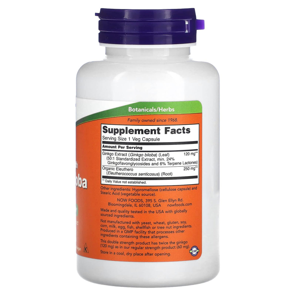 NOW Foods, Double Strength Ginkgo Biloba, 120 mg, 100 Veg Capsules - Supply Center USA