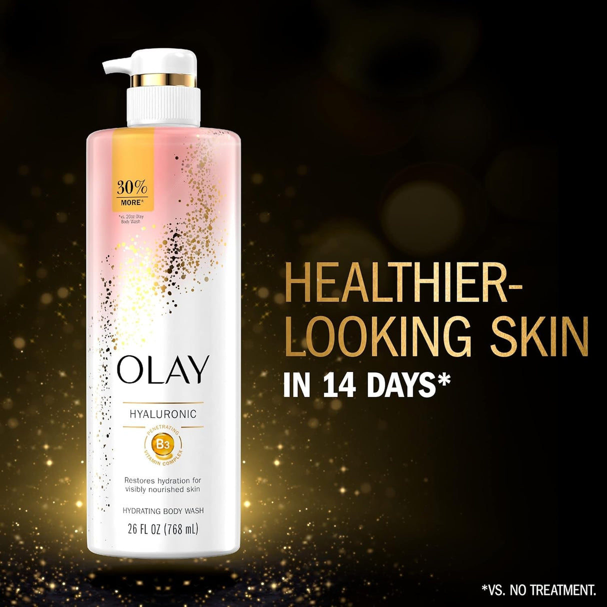 Olay Cleansing & Nourishing Body Wash for Women with Vitamin B3 and Hyaluronic Acid, Younger & Healthier Looking Skin, Fast Absorbing Formula, 26 Fl Oz