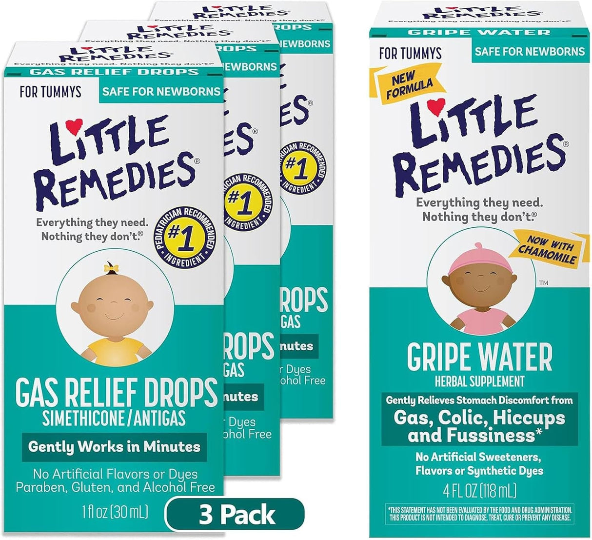 Little Remedies Gas Relief Drops, Natural Berry Flavor, Safe for Newborns, 1 Fl Oz