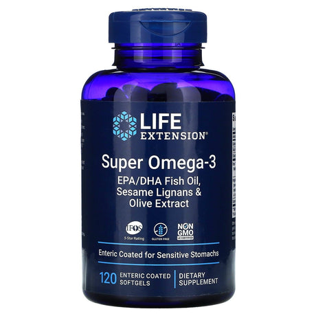 Life Extension, Super Omega-3, 120 Enteric Coated Softgels - Supply Center USA