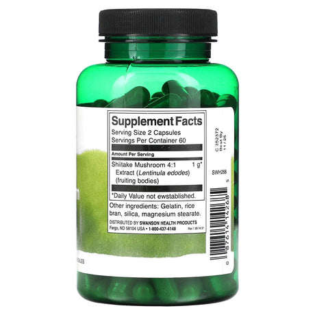 Swanson, Shiitake Mushroom Extract, 500 mg, 120 Capsules - Supply Center USA