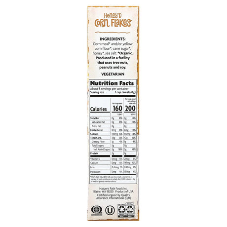 Nature's Path, Organic, Honey'd Corn Flakes Cereal, 10.6 oz (300 g) - Supply Center USA