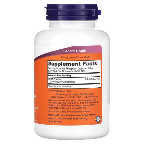 NOW Foods, MSM Powder, 8 oz (227 g) - Supply Center USA